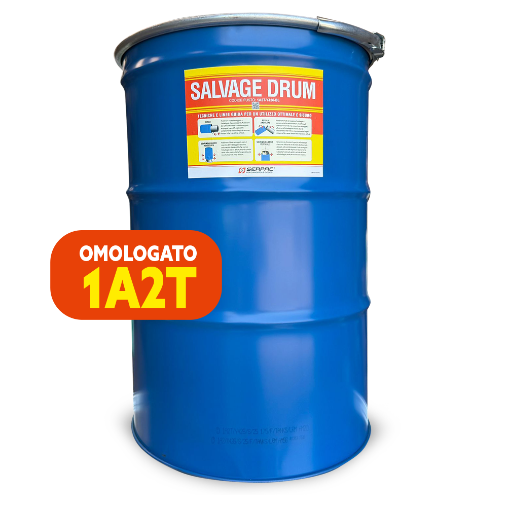 Fusti di soccorso in acciaio omologati ONU 1A2T